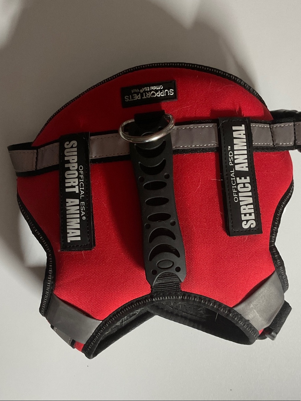 Red "Support Animal" Service Vest with D-Ring